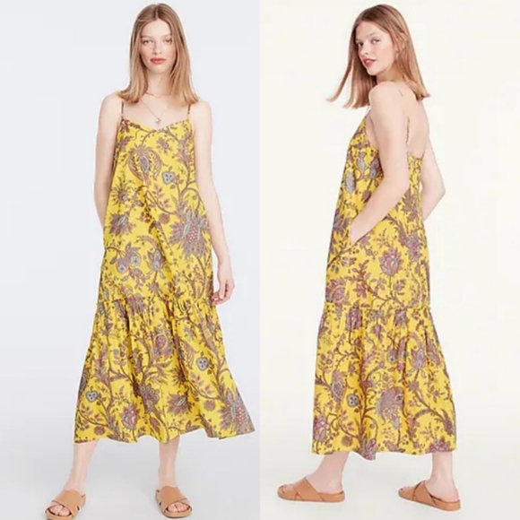 J. Crew Dresses & Skirts - J.CREW Tiered Cotton Poplin Paisley Dress